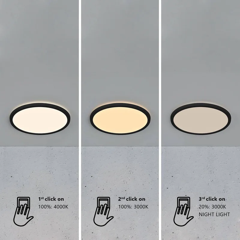LED-loftlampe Oja 29 IP54 3.000/4.000 K sort fra Nordlux i Sort – produktbillede