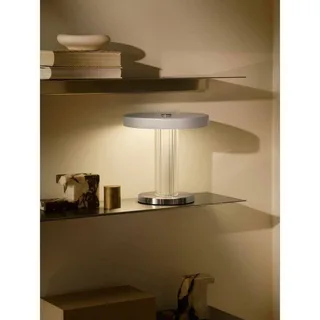 LED tafellamp Trezzi, wit, hoogte 22 cm, metaal/glas fra Nordlux i Hvid, Gennemsigtig – produktbillede 5 af 5