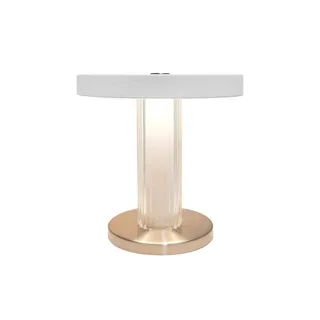 LED tafellamp Trezzi, wit, hoogte 22 cm, metaal/glas fra Nordlux i Hvid, Gennemsigtig – produktbillede 1 af 5