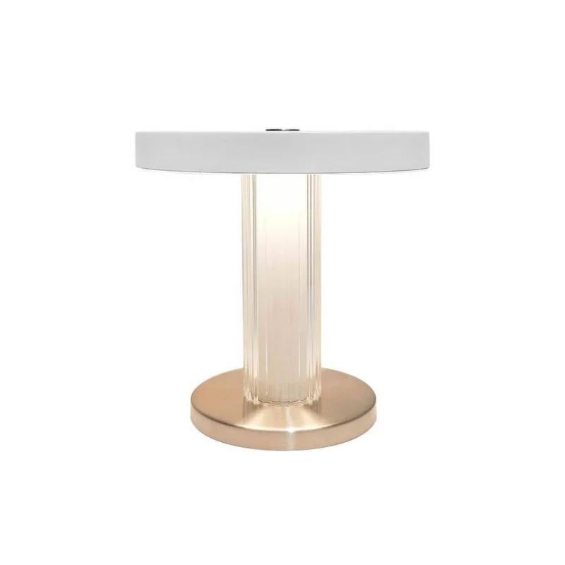 LED tafellamp Trezzi, wit, hoogte 22 cm, metaal/glas fra Nordlux i Hvid, Gennemsigtig – produktbillede 1 af 5