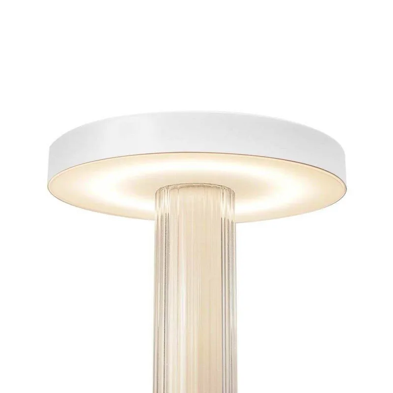 LED tafellamp Trezzi, wit, hoogte 22 cm, metaal/glas fra Nordlux i Hvid, Gennemsigtig – produktbillede 2 af 5