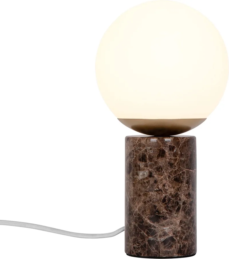 Petite lampe à poser avec pied en marbre Lilly de Nordlux en Marron – photo produit
