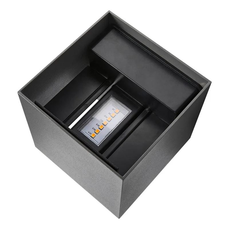 Milda kubi-wandlamp-LED module-antraciet fra Nordlux i Antracit – produktbillede 2 af 3