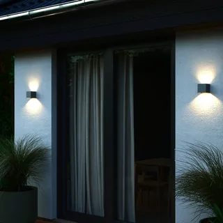 Milda kubi-wandlamp-LED module-antraciet fra Nordlux i Antracit – produktbillede 3 af 3