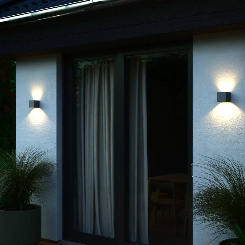 Milda kubi-wandlamp-LED module-antraciet fra Nordlux i Antracit – produktbillede 3 af 3