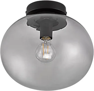Taklampa Alton med glasskärm, svart/rök från Nordlux i Svart – produktbild 1 av 2