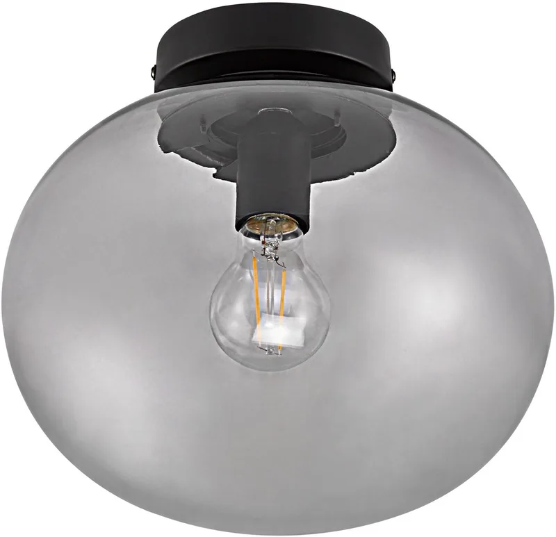 Taklampa Alton med glasskärm, svart/rök från Nordlux i Svart – produktbild 1 av 2