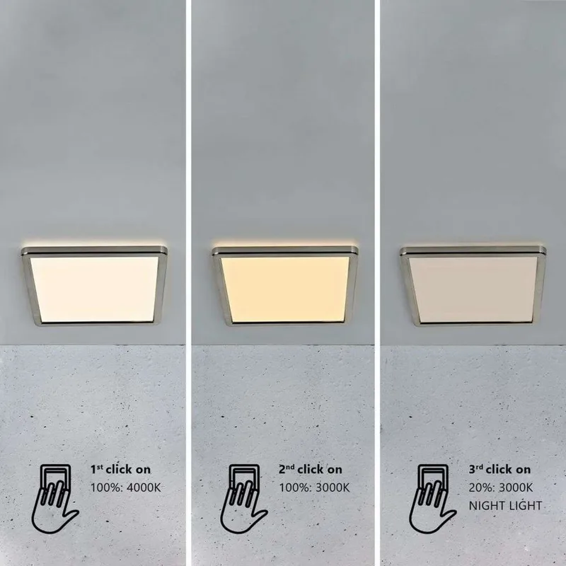Oja 29 Square plafondlamp, zilver, 2,3 cm de Nordlux – photo produit