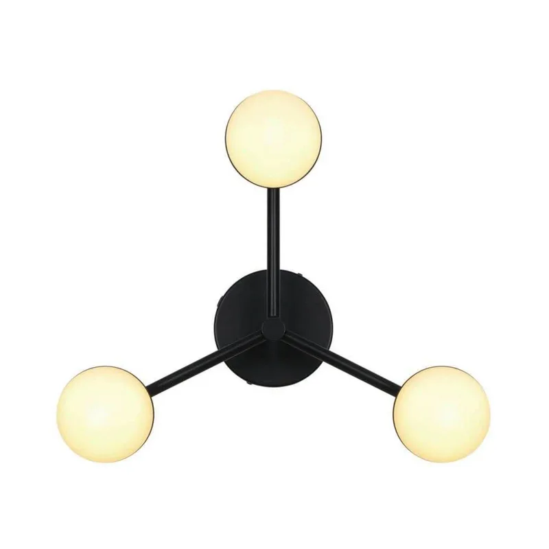 Plafondlamp Contina, zwart, Ø 48 cm, metaal/gas fra Nordlux i Sort, Opaal – produktbillede 1 af 3