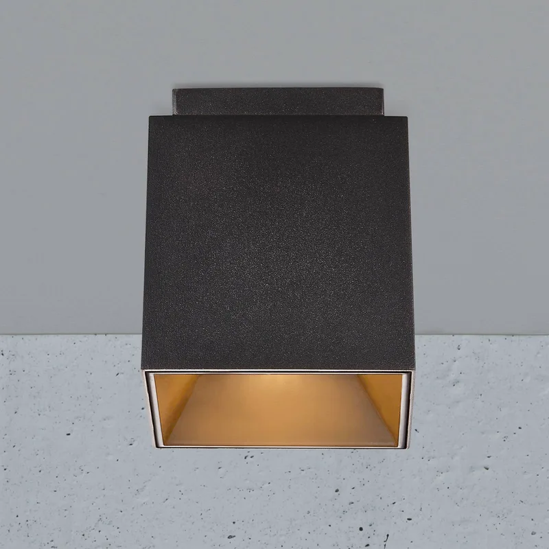 Plafondspot Ethan, 1-lamp, zwart fra Nordlux i Mat zwart, Messing – produktbillede 1 af 5