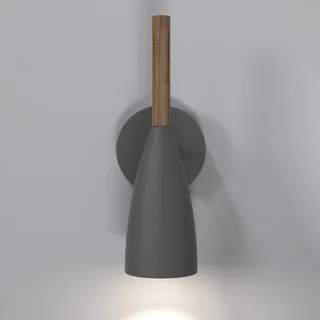 Applique murale PURE métal gris IP20 GU10 - DFTP, Intérieur de Nordlux en Gris, Donker hout – photo produit 2 sur 3