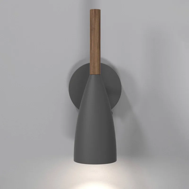 Applique murale PURE métal gris IP20 GU10 - DFTP, Intérieur de Nordlux en Gris, Donker hout – photo produit 2 sur 3