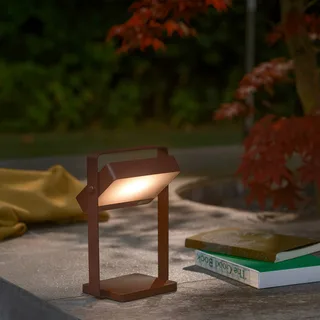Saulio LED tafellamp op zonne-energie, IP44, aluminium, USB, accu de Nordlux en Marron – photo produit 2 sur 5