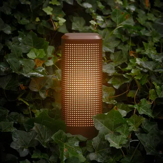 Sokkellamp Sidara 45 Seaside, aluminium, IP44, E27 fra Nordlux i Brun – produktbillede 3 af 4