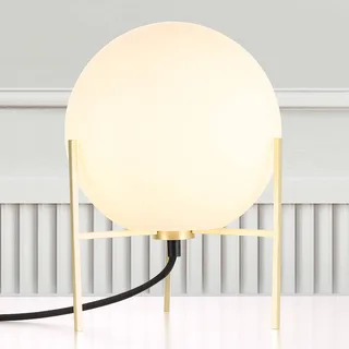 Alton bordlampe med hvid glasskærm fra Nordlux i Opaalwit, Messing – produktbillede 1 af 5