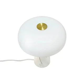 Tafellamp Glossy, hoogte 24 cm, marmer/glas van Nordlux in Wit – productfoto 1 van 5