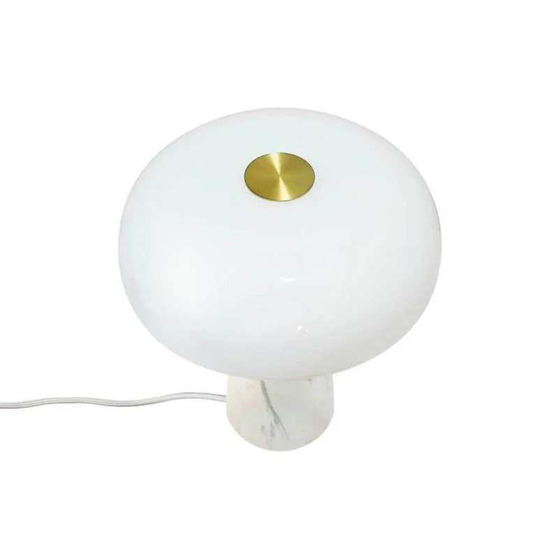 Tafellamp Glossy, hoogte 24 cm, marmer/glas van Nordlux in Wit – productfoto 1 van 5