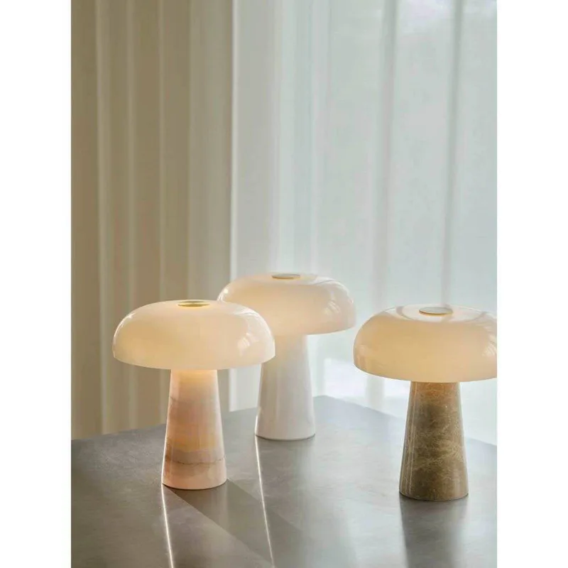 Tafellamp Glossy, roze/wit, hoogte 24 cm, marmer/glas de Nordlux en Rose, Blanc – photo produit 5 sur 5