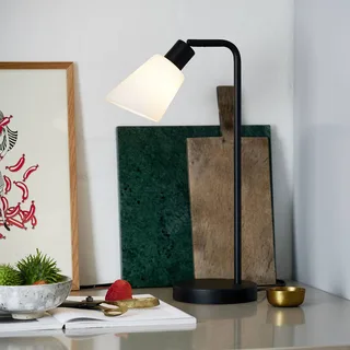 tafellamp Molli, hoogte 46 cm, zwart, glas/metaal de Nordlux en Noir, Blanc – photo produit 1 sur 3