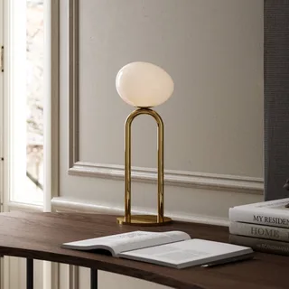 Tafellamp Shapes, wit/messing, glas, 47 cm hoog, E27 by Nordlux in White, Brass, Black – product photo 1 of 4