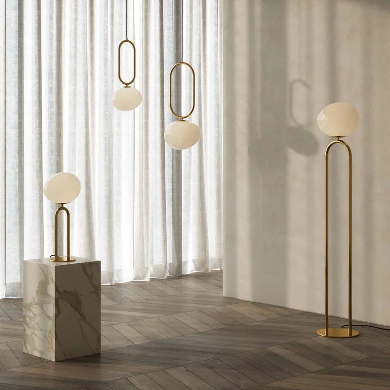 Tafellamp Shapes, wit/messing, glas, 47 cm hoog, E27 by Nordlux in White, Brass, Black – product photo 4 of 4
