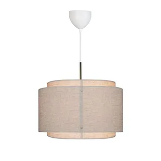 Hängelampe Takai mit doppellagigem Textilschirm von Nordlux in Beige, Weiß – Produktfoto 2 von 4