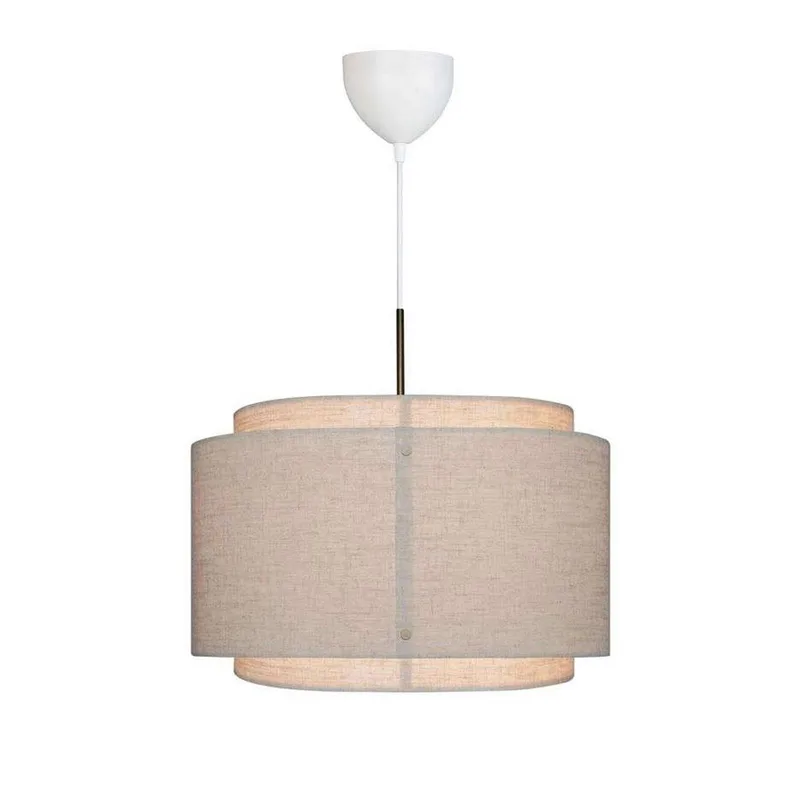 Hängelampe Takai mit doppellagigem Textilschirm von Nordlux in Beige, Weiß – Produktfoto 2 von 4
