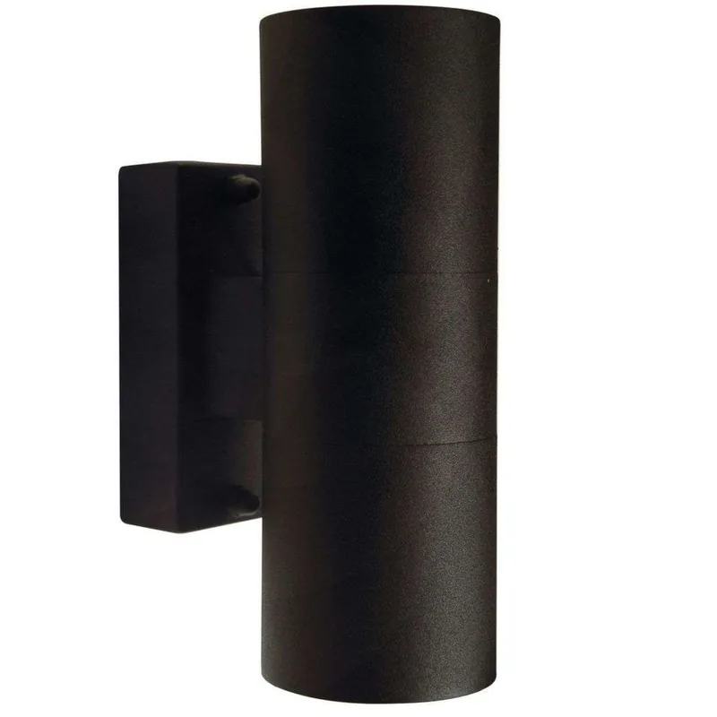 Applique murale TIN double - GU10 - métal noir IP54 de Nordlux – photo produit