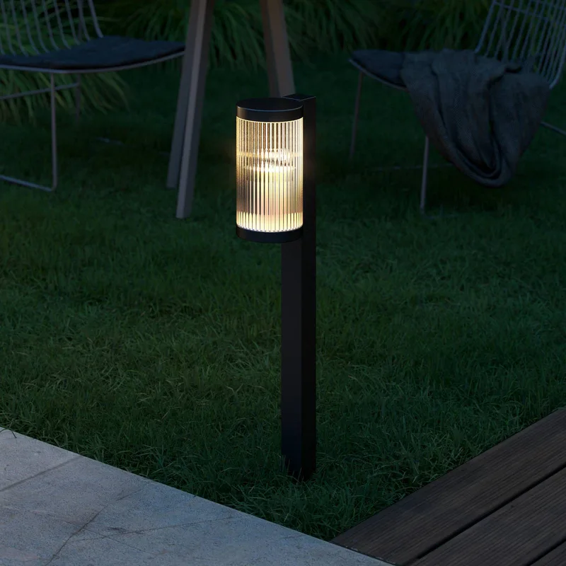 Coupar Garden-vejlampe i aluminium, sort fra Nordlux i Sort, Gennemsigtig – produktbillede 1 af 3