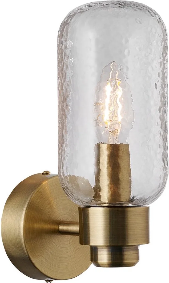 Tutan-wandlamp-IP44-E14-glas/messing van Nordlux in Messing – productfoto 1 van 4