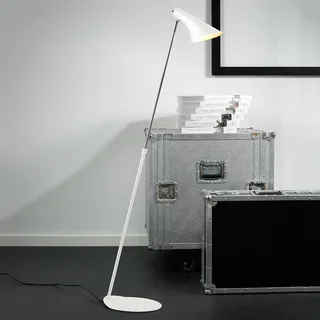 Vloerlamp Vanila, justeerbaar, wit fra Nordlux i Hvid, Sølv – produktbillede 1 af 5