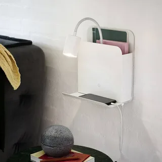 Wandleuchte Roomi mit Ablage und USB von Nordlux in Weiß – Produktfoto 2 von 4