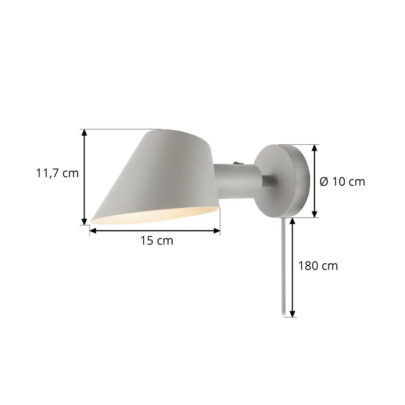 Wandleuchte Stay Short mit Stecker, grau von Nordlux in Grau, Weiß – Produktfoto 3 von 3