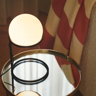 Wilson tafellamp, metaal, zwart, glazen bolkap by Nordlux in Black, White – product photo 2 of 4