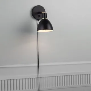 Svart vägglampa Ray med svängbar skärm från Nordlux i Svart – produktbild 3 av 3