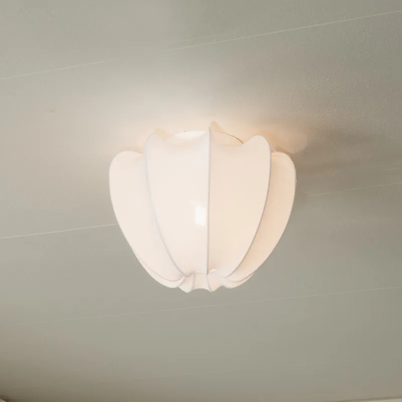 Anna plafondlamp, katoen, wit, Ø 30 cm - Watt & Weke Watt & Veke - Slaapkamer - Designer - Stof fra Watt & Veke – produktbillede
