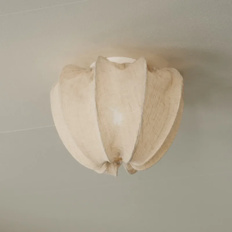 Anna plafondlamp, naturel, linnen, Ø 30 cm fra Watt & Veke – produktbillede