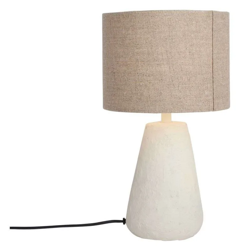Cora tafellamp wit/beige papier-maché E27 fra Watt & Veke – produktbillede