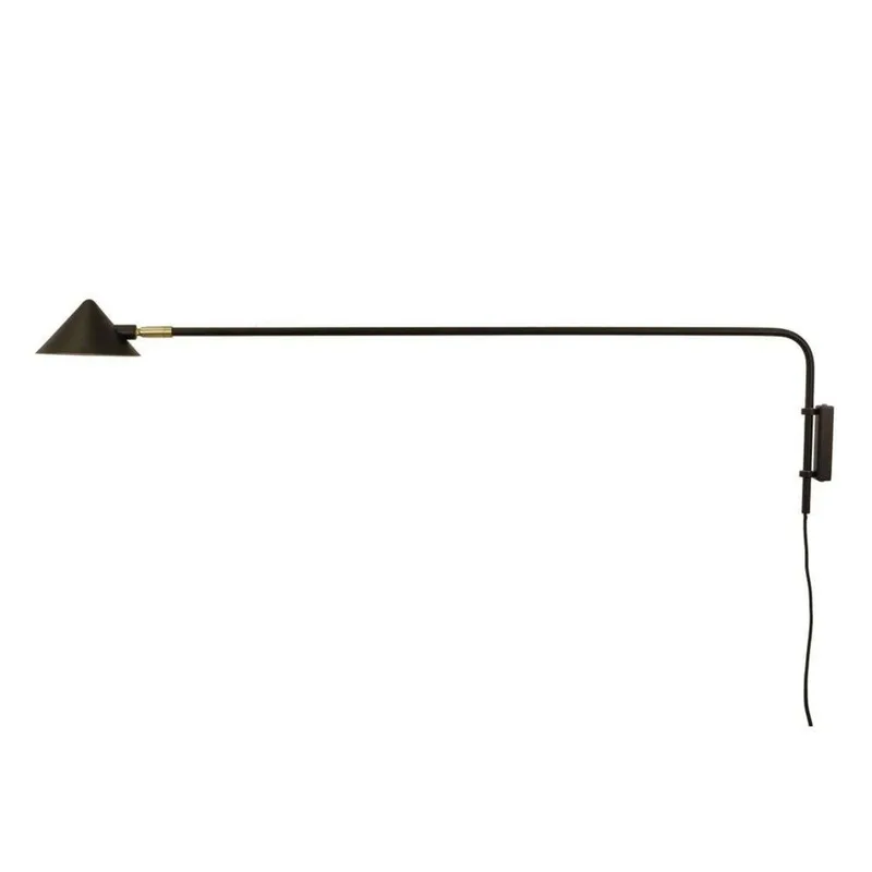 Kelly Wandleuchte langer Arm Schwarz-gold von Watt & Veke – Produktfoto