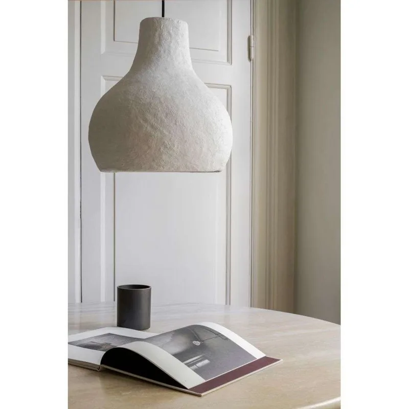 Krokus hanglamp, wit, katoenmaché van Watt & Veke – productfoto