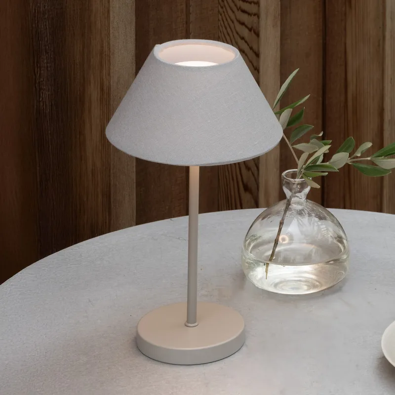 Teya LED-tafellamp met oplaadbare batterij, grijs, 26 cm, IP44 fra Watt & Veke – produktbillede