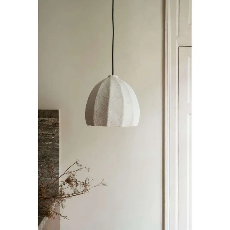 Tuva hanglamp, wit, katoenmaché, Ø 30 cm de Watt & Veke – photo produit